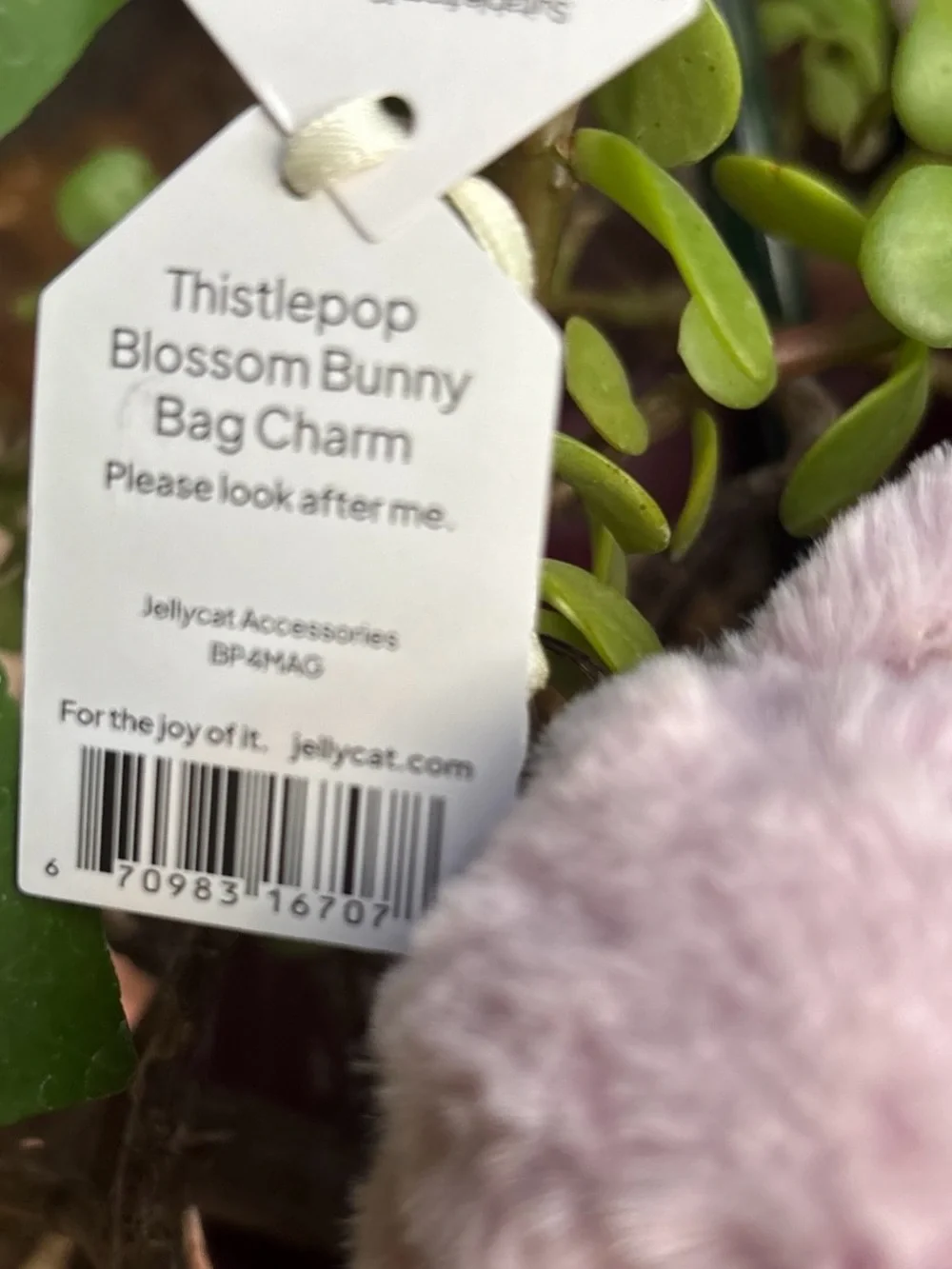 Jellycat THISTLEPOP BLOSSOM BUNNY Bag Charm NWT out of stock pastel purple
